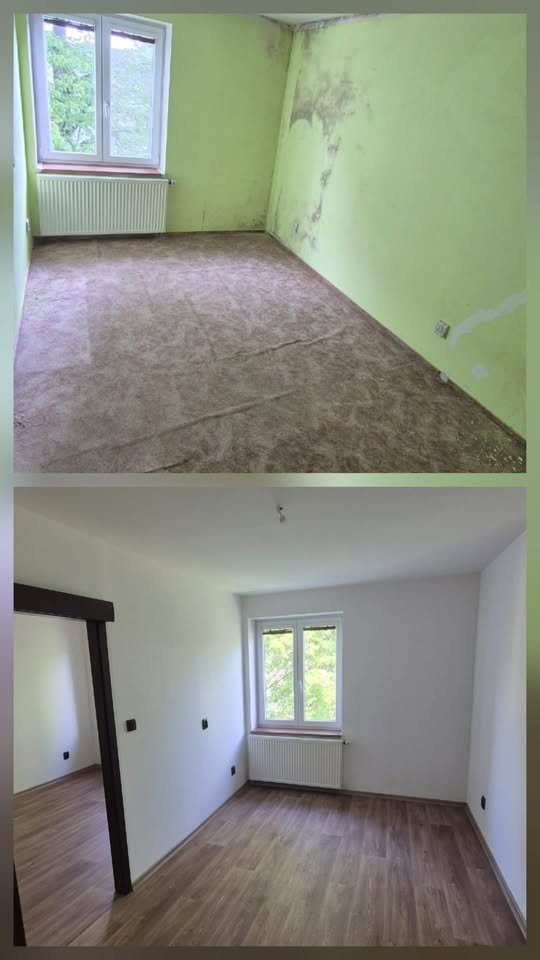 Kompletní renovace pokoje — před a po
